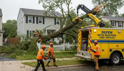 Emergency tree removal in Depew, NY restoring property access after storm damage near Buffalo, NY