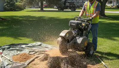 Professional stump grinding service removing tree stumps in Depew, NY near Buffalo homes
