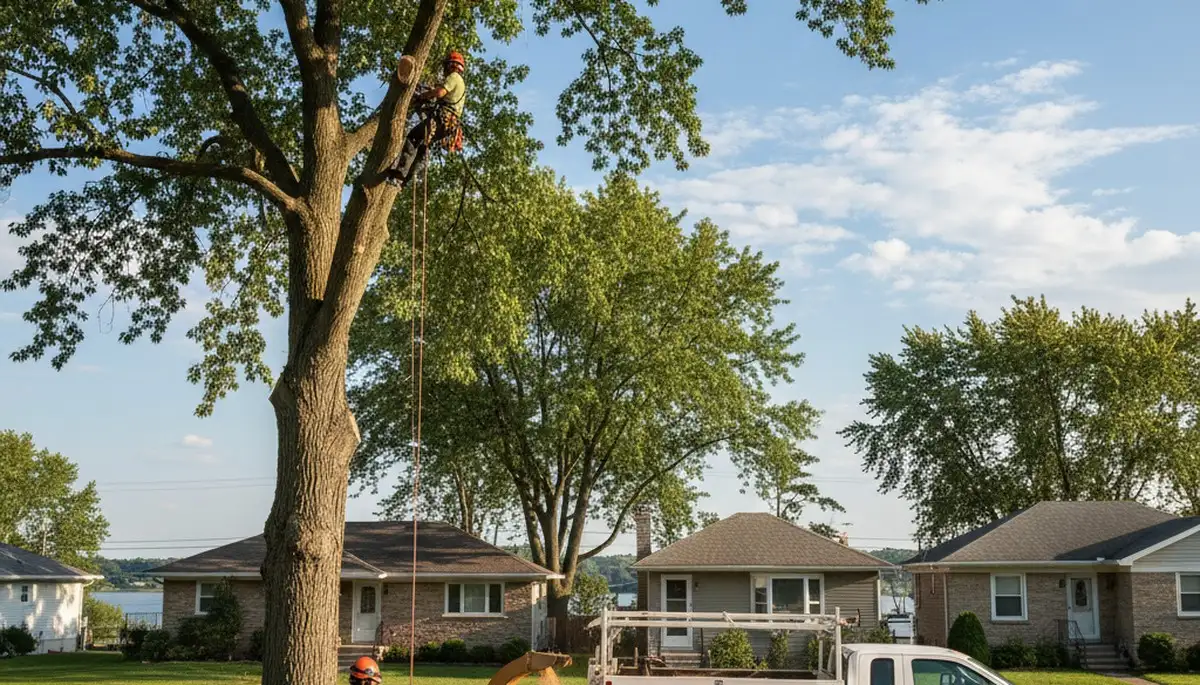 Professional tree removal crew working safely in Buffalo, NY
